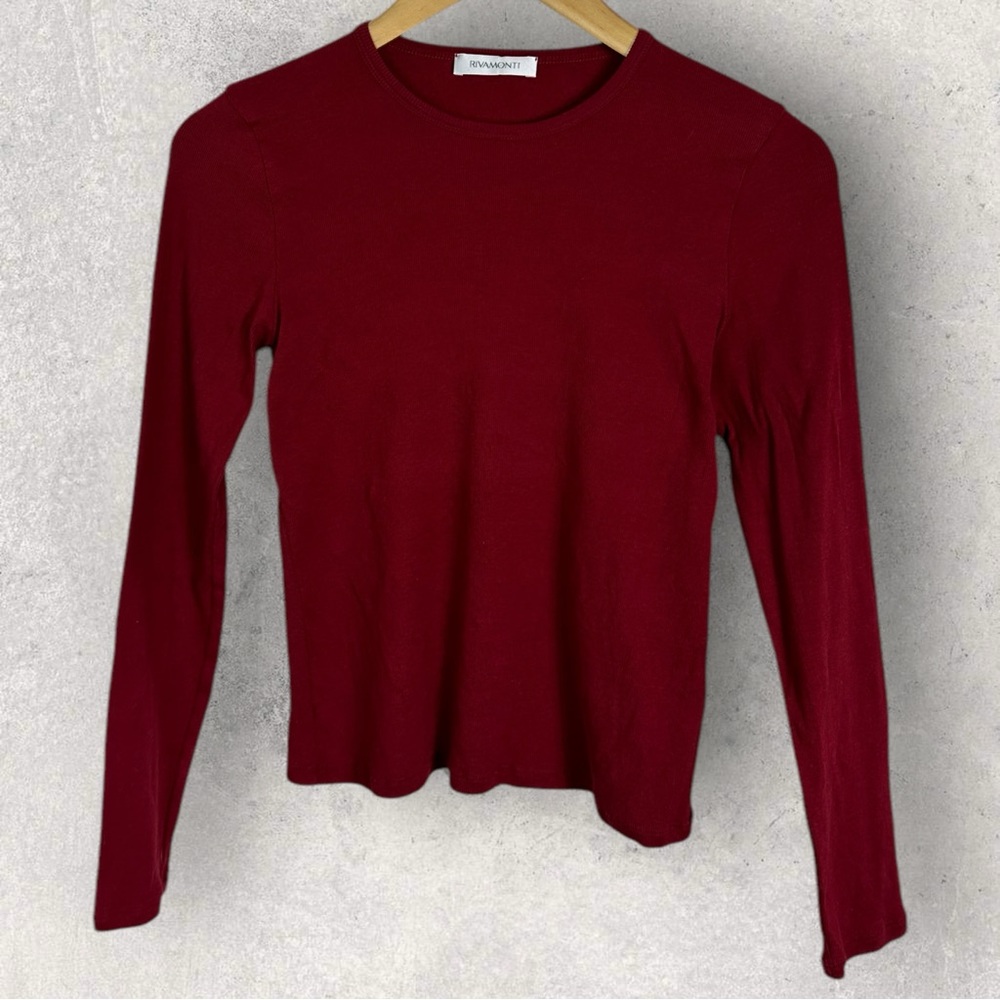 Rivamonti by Brunello‎ Cuninelli Red Sweater Top Crew Neck Womens Size Medium M
